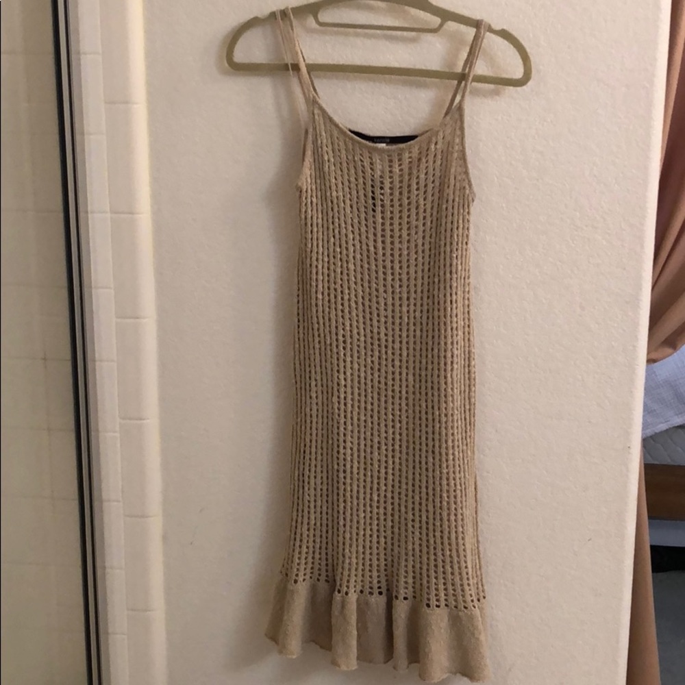 Double slip dress beige size xs